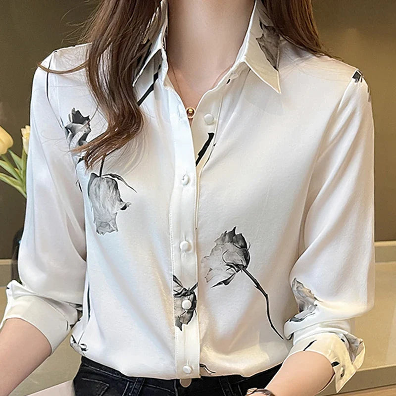 Camisa Feminina Social Rose