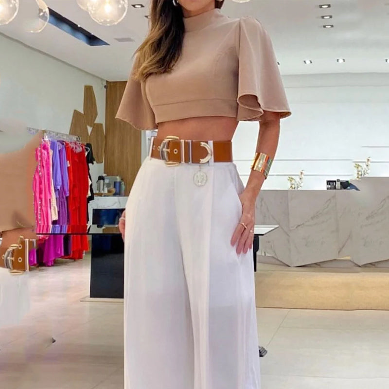 Conjunto Summer Chic com Top Vazado e Calça Larga – Helena