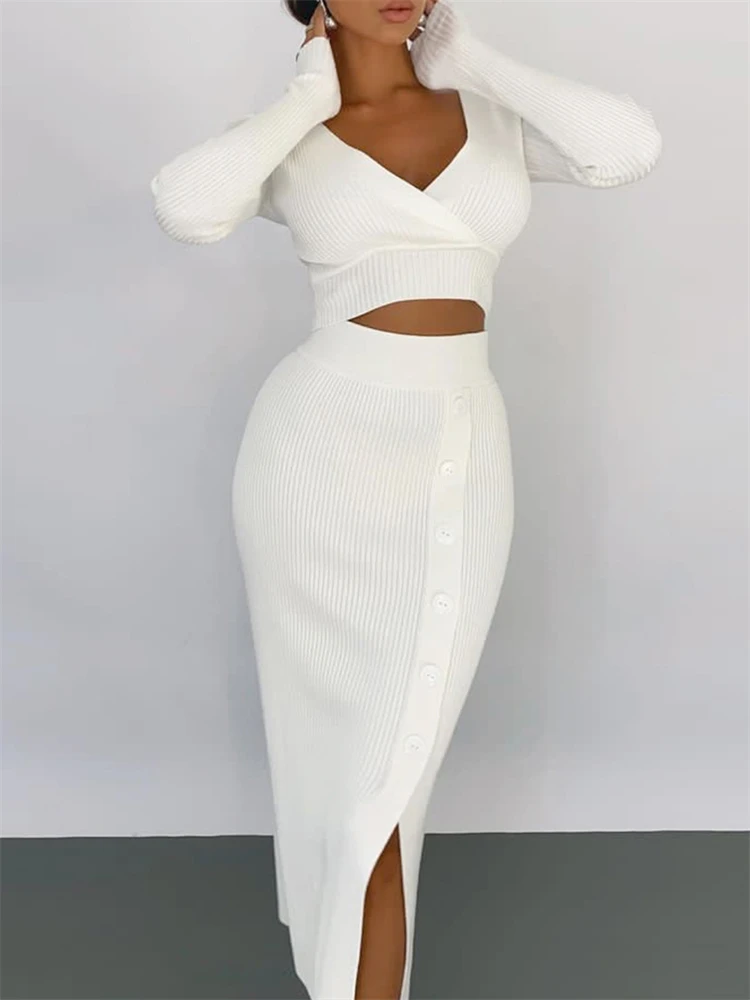 Conjunto Saia Midi e Top Manga Longa V – Elisa