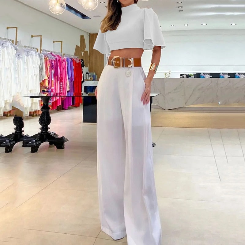 Conjunto Summer Chic com Top Vazado e Calça Larga – Helena