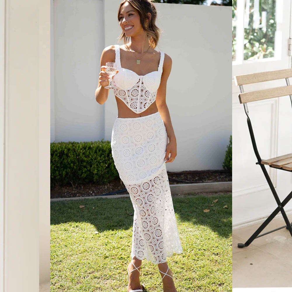 Conjunto Elegante com Decote em V e Saia Fenda – Valentina