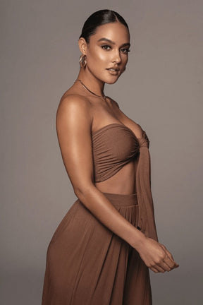 Conjunto  Macacão Feminino Sexy com Cintura Alta -Rose