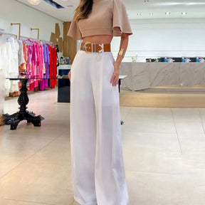 Conjunto Summer Chic com Top Vazado e Calça Larga – Helena