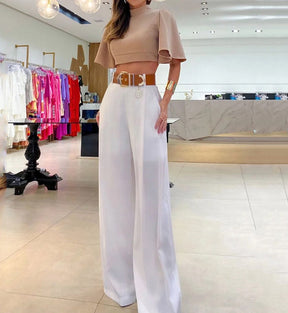 Conjunto Summer Chic com Top Vazado e Calça Larga – Helena