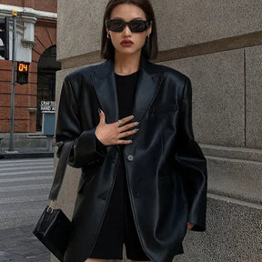 Blazer Feminino de Couro Legitimo  - Diones